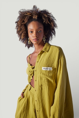 Holly Lolly Oversize Model Düğme Kapamalı Playa Gömlek Yeşil