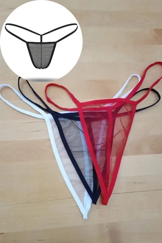 Anastasia String Tanga Tül Külot 3'lü - Ans109 Çok Renkli