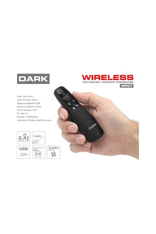 Dark Dk-Ac-Wp07 Kırmızı Lazerli Kablosuz Presenter