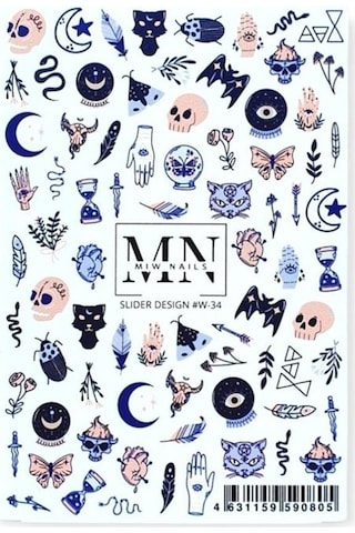 Nail Art Slider Stiker Gelin Detayları W34