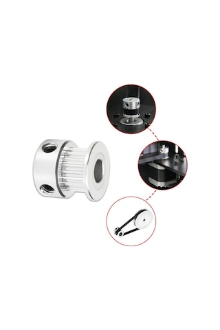 Koodmax 3 Adet Gt2 20 Diş 6.35 Mm Alüminyum Alaşım Dişli Senkron Zamanlama Kayışı Kasnağı