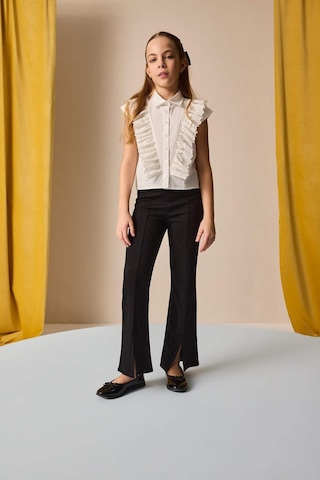 DeFacto Kız Çocuk Flare Fit Yırtmaçlı Pantolon B6893A825SMBK81 Siyah