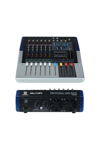 Maxword Welly-06fx Power Mixer 2x800w 6 Kanal 2x7 Bant Ekolayzır 99 Dsp Efekt