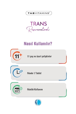 Tabvitamins Trans Resveratrol 30 Tablet Takviye Edici Gıda