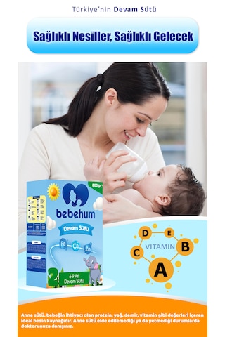 Bebehum 2 Bebek Sütü 800 Gr 6-12 Ay