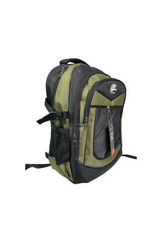 Büyük Su Geçirmeyen Kalın Kumaş Ortopedik Üç Bölmeli Okul Gezi Seyahat Kamp Sırt Çantası 32cmx47cm Haki