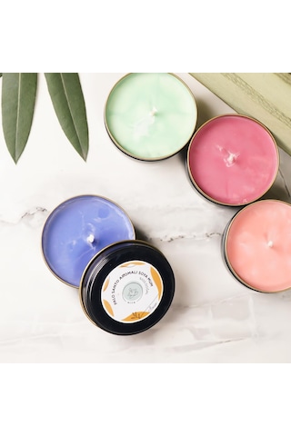 Mitr Palo Santo Aromalı Metal Soya Mum Çok Renkli