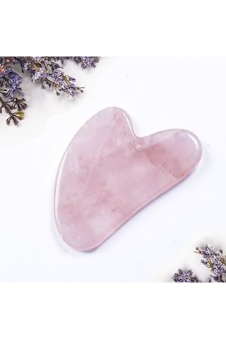 Pembe Kuvars Gua Sha Kalp Şekli Masaj Taşı Pembe Kuvars Gua Sha Kalp Şekli Masaj Taşı