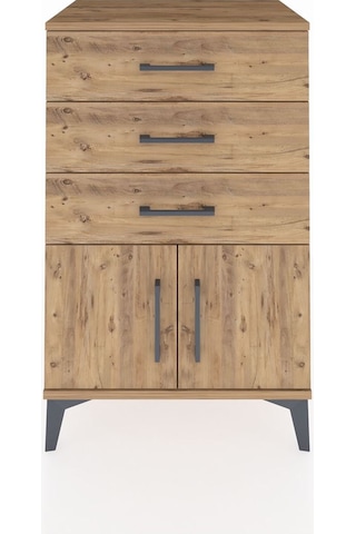 Hyperion Komodin 3 Çekmeceli 2 Kapaklı 60x44x96 Çam-çam Çam