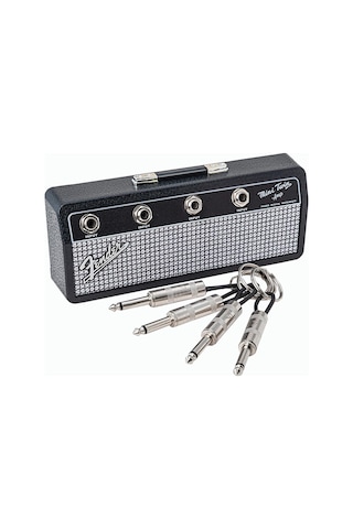 Neevoyu Vintage Gitar Desenli Duvar Tipi Anahtar Tutucu - 4 Halka, Müzik Dekoru, Pp Malzeme, Siyah