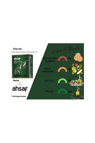 Ahsaf Natürel Sızma Zeytinyağı 3 x 2 L