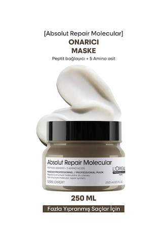 L'Oréal Professionnel Absolut Repair Molecular Tüm Yıpranmış Saçlar İçin Yoğun Onarıcı Maske 250 ML