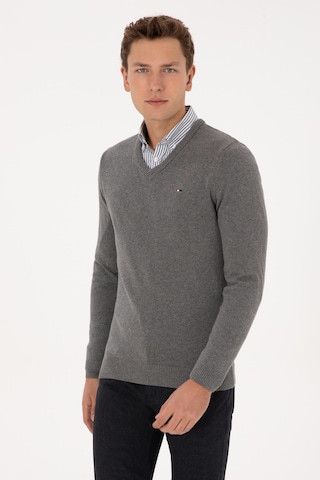 U.s. Polo Assn. Erkek Gri Melanj Kazak /triko 50313668-vr086 Grı Melanj