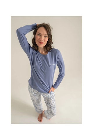 Veraura Lifestyle Pierre Cardin Pc9270-s Kadın Uzun Kollu Pijama Takımı mavi