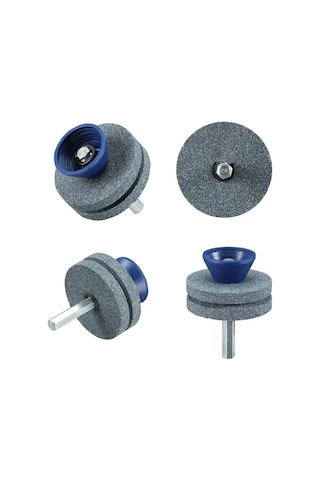 Gajeena Çift Katlı Mavi Metal Bileme Ve Parlatma Başlığı - Elektrikli Matkap İçin Çim Biçme Makinesi Bıçak Bileme Aleti