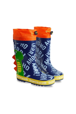 Denokids Renkli Dinozorlar Erkek Çocuk Yağmur Botu Lacivert