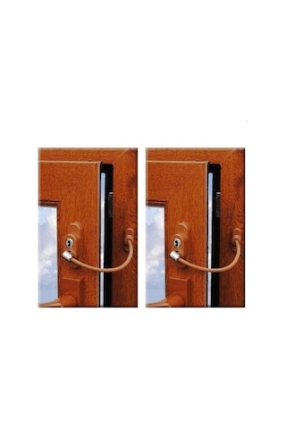 5 Adet Kidmix Çelik Halatlı Pencere Çocuk Emniyet Kilidi Açık Kahve