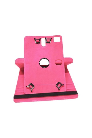 Tcl Tab 10l 10.1" Uyumlu Kılıf 360 Dönerli Unıversal Standlı Kılıf + Nano Ekran Koruyucu + Kalem Pembe