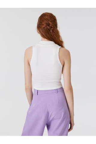 Slim Fit Kadın Atlet beyaz