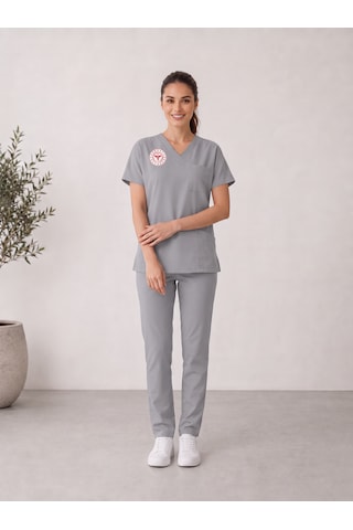 Teknik Hizmetler Forması Scrubs Likralı Takım Sağlık Bakanlığı Uyumlu-neutral Gray