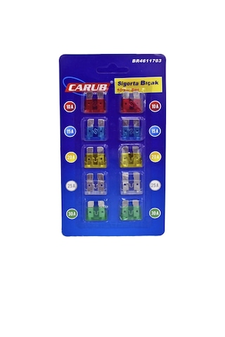 Carub Bıçak Sigorta Standart Bıçak Sigorta 10'lu Set Diğer