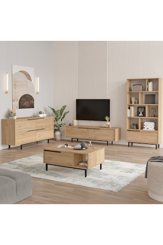 Robin Home Lidya Tv Ünitesi + Orta Sehpa + Konsol + Kitaplık 4'Lü Set