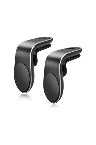 Yingfu Manyetik Araç Telefon Tutucu Siyah - 2'li Paket - Havalandırma Menfezi Montajı - İphone, Samsung, Huawei Uygun Diğer