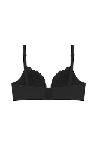 Cottonill Bra - Elora Siyah Büyük Beden Dantelli Balenli Minimizer Ayarlanabilir Askılı Kadın Sütyen