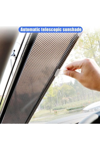 50 125cm Geri Çekilebilir Araba Ön Cam Güneşlik Pvc Otomatik Pencere Anti-uv Koruma Güneşlik - Gümüş