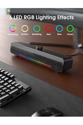 Trendooze Springsun Onıkuma L16 Bilgisayar Ses Rgb Masaüstü Subwoofer Hoparlörler Masaüstü Ev Dizüstü Oyun Küçük Hoparlörler Bluetooth Dz