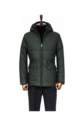 Wessi Slim Fit Kapüşonlu Yeşil Erkek Şişme Mont Yeşil