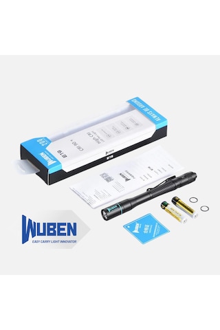 Wuben E19 Profesyonel Kalem Tipi El Feneri - 200 Lümen, Yüksek Crı Nichia Led, Ip68 Su Geçirmez Siyah