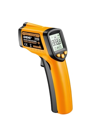 Yifomall Aneng Th109 El Tipi Kızılötesi Termometre - Dokunmadan Sıcaklık Ölçer, Lcd Ekranlı, Lazer Konumlandırma, Sarı Pil İçermez