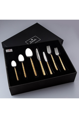 Jumbo 9400 Safari Gold 12 Kişilik 84 Parça Çatal Kaşık Bıçak Takımı Gold
