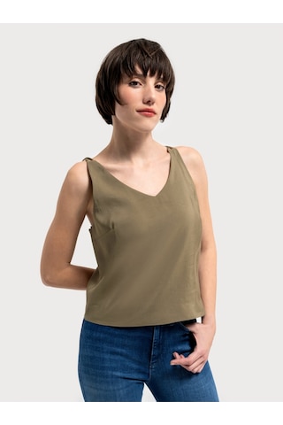 Regular Fit Kadın Bluz K.kol Haki