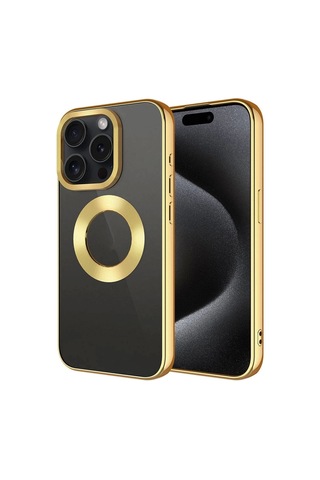 Apple Uyumlu iPhone 15 Pro Max Kılıf Tek Kamera Çerçeveli Logo Gösteren Zore Omega Kapak