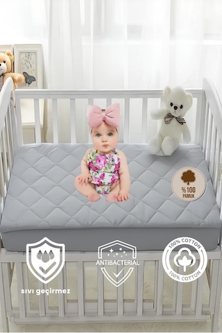 Formeya Pamuk Kapitone Fitted Sıvı Geçirmez Bebek Çocuk Alezi