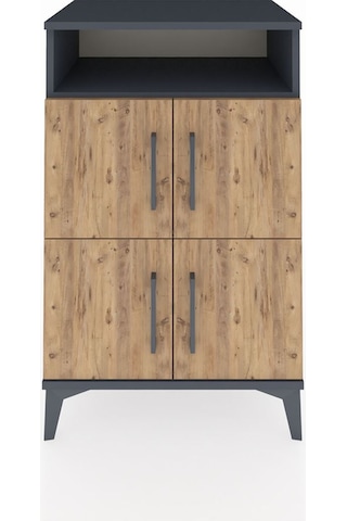 Hyperion Komodin 2 Raflı 4 Kapaklı 60x44x96 Antrasit-çam Antrasit