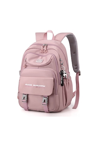 Xiyyadms Su Geçirmez Kadın Okul Çantası, 17 İnç Laptop Taşıma, 28l Kapasite, Panda Aksesuarlı Pembe Çok Renkli