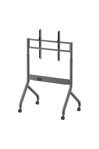 Slimlift Motorlu Tv Standı 55-90 Inç 90 Kg Kapasiteli Uzaktan Kumandalı Profesyonel Tekerlekli Tv Sehpası Metalik - Altın Yaldız