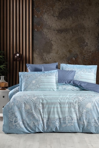 Heritage Dijital Ranforce Çift Kişilik Nevresim Takımı Mirage Turkuaz