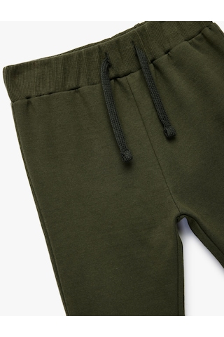 Koton Pamuklu Beli Bağcıklı Basic Şardonlu Jogger Eşofman Altı Yeşil 6wmb40104tk Yeşil