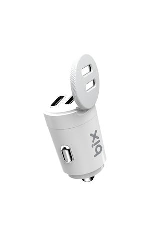 Bix Bxcc65c 65w Çift Portlu Usb-c Mini Araç İçi Şarj Cihazı Beyaz