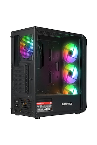 Rampage Compact 4x120mm Rgb Fan 750w Power Oyuncu Bilgisayar Kasası