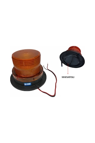 Tepe Lambası Mıknatıslı Flaş Çakarlı 8-110 Volt