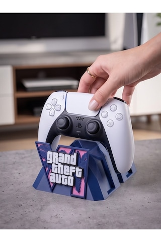 Omni Gta 6 Temalı Ikili Ps5 Kol Standı - Özel Tasarım Gta 6 Kontrolcü Standı, Playstation 5 Oyuncu Aksesuarı Konsol Standı Ve Tutucu Lacivert