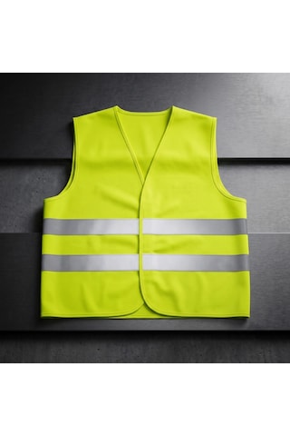 Terletmeyen Fosforlu Sarı İkaz Yeleği Çift Reflektörlü İş Güvenliği Yol Bakım Muayene İstasyonu