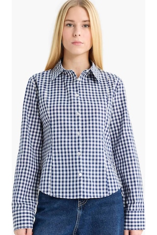 Defacto Coool Fitted Kareli Poplin Uzun Kollu Gömlek F9285ax25aunv241 Lacivert