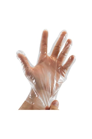 Plastik Şeffaf Tek Kullanımlık Dayanıklı Mutfak Bahçe Hobi Temizlik İş Manav Poşet Eldiven 500 Ad