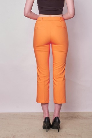 JUMENT Yüksek Bel Önden Cep Kapaklı Boru Paça Hafif Likralı Kumaş Pantolon-mango